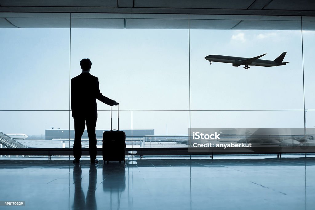 business travel businessman at the airport Airport Stock Photo