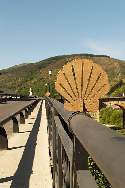 Santiago Route Pilmgrim Shell on the road