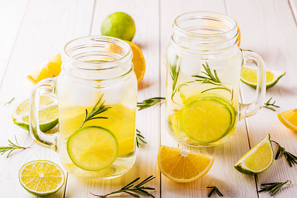 istock Homemade lemonade with lime, lemon, rosemary. 498173784