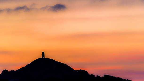 Mystical & Magical Somerset landmark - Glastonbury Tor outcrop stock pictures, royalty-free photos & images