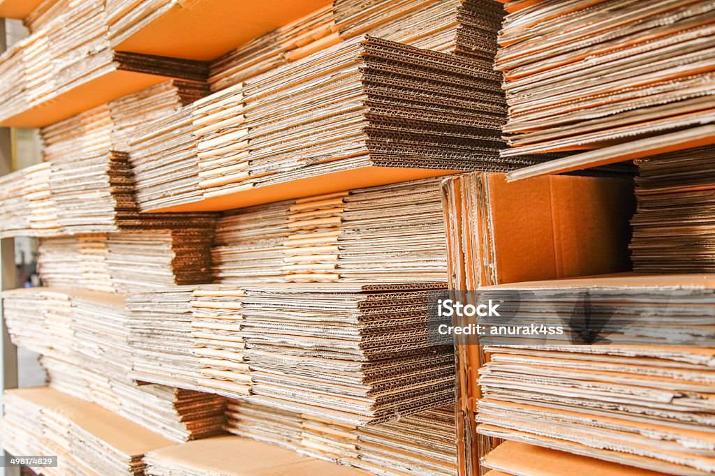 carton shelve store Disassembling Stock Photo