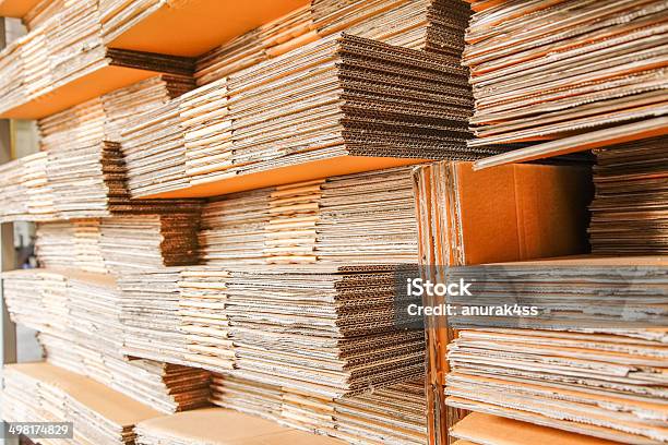 Carton Shelve Store Stock Photo - Download Image Now - Disassembling, Pallet - Industrial Equipment, Wood - Material