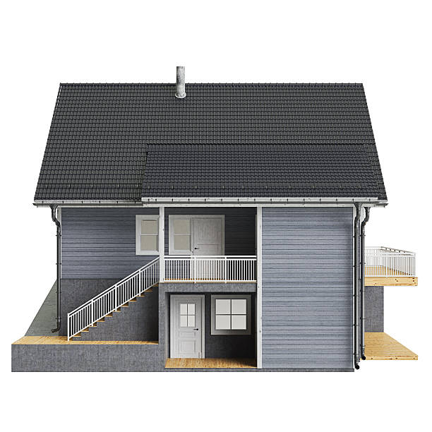 istock House mansion wooden facade, front view 498186194