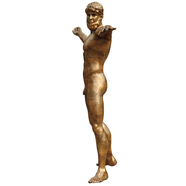 istock Gilded statue of man, side view 498187456