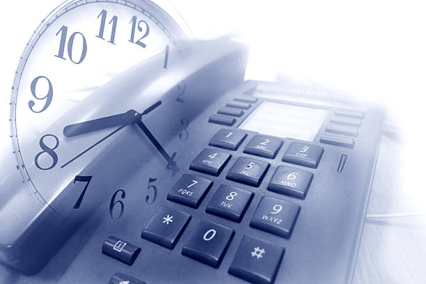 background of an office workplace in conjunction with time and communication