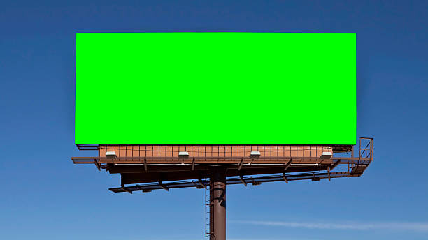 Chroma Key Green Billboard stock photo