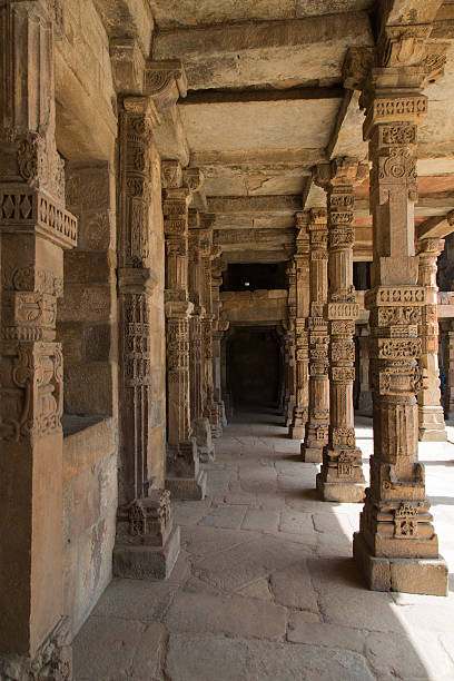 istock Well crafted pillars, Qutub Minar Complex, Delhi, India 498201164