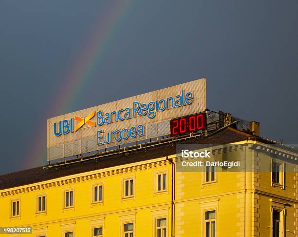 Signboard Of Ubi Bank On Yellow Palace Rainbow On Background Stock Photo - Download Image Now