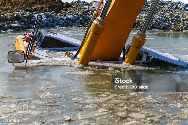 Excavator Rescue Operation Stock Photo - Download Image Now - Backhoe, Blue, Broken