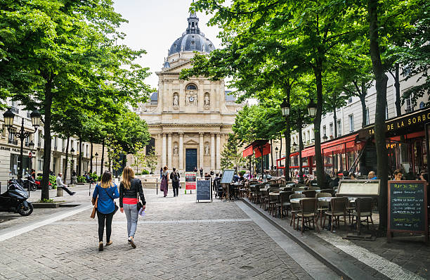 сорбонна площадь-париж - pantheon paris paris france france europe стоковые фото и изображения