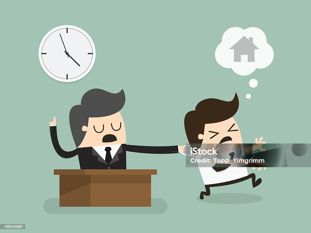 overtime Salary man working overtime, Overload Adult stock vector