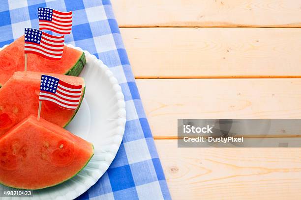 Fourth Of July Picnic Stock Photo - Download Image Now - American Culture, American Flag, Barbecue - Meal