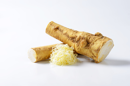 horseradish isolated on white background