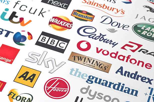 Great British Brands U.K. Logos Trowbridge, Wiltshire, UK - April 22, 2014: Photograph of British Logo montage of Global brands. dyson brand name photos stock pictures, royalty-free photos & images
