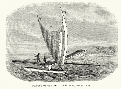 Pirogue of the Bay of Vanikoro, Santa Cruz. 19th Century