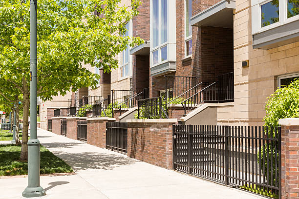Townhomes Contemporary townhomes in downtown Denver, Colorado. new urbanism stock pictures, royalty-free photos & images