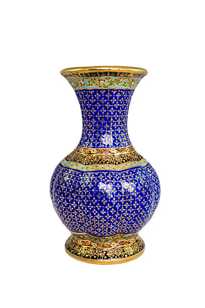 istock Thai vase gold on the white background 498212637