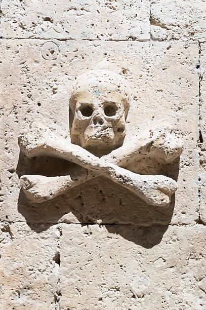 istock skull on a stone wall in Leon, Spain 498215379