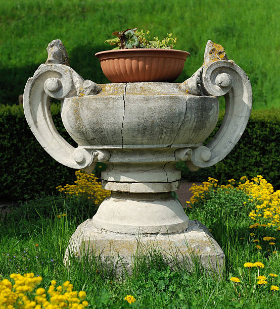 istock Decorating big stone steps in the garden 498236769