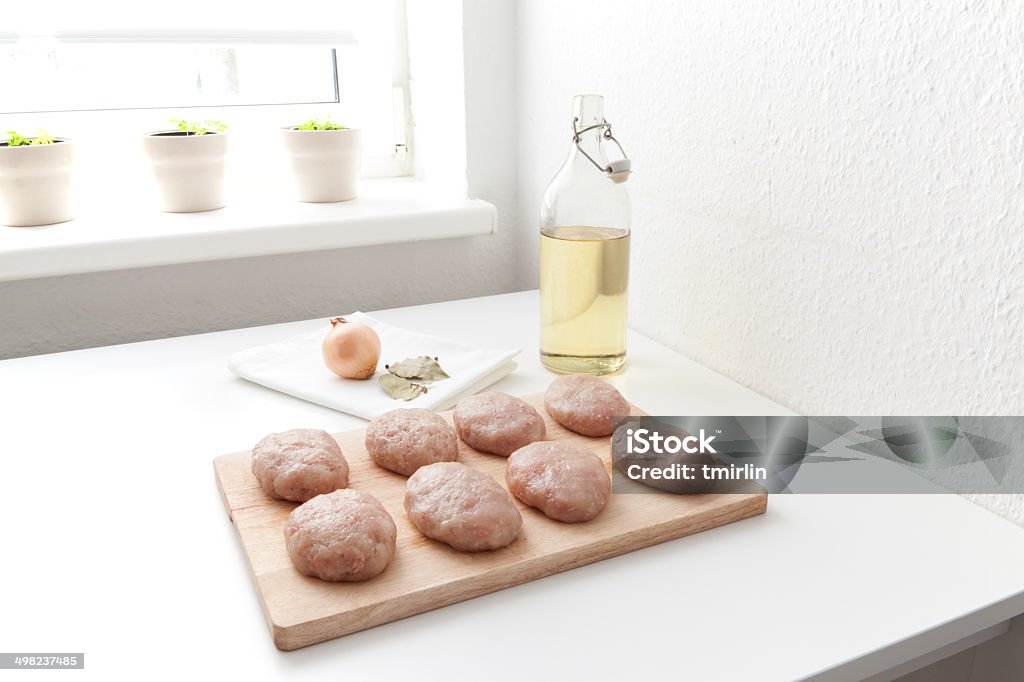 Manufacturing process meatballs in the home kitchen Appetizer Stock Photo