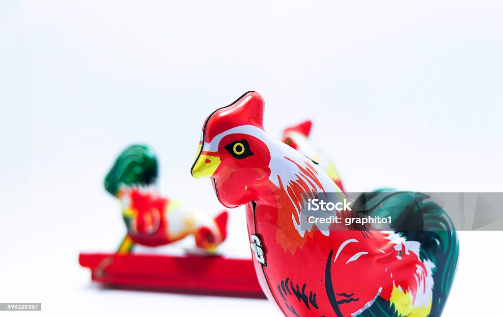 Tin Toys Colorful Chicken Animal Stock Photo