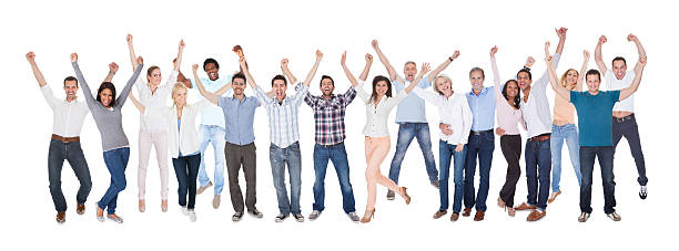 istock Happy Group Of People Dressed In Casual 498240665