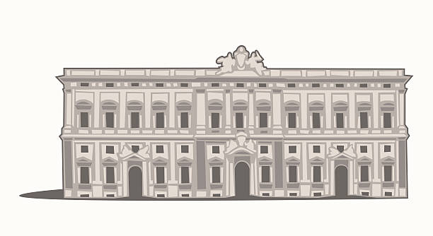 Palazzo della Consulta, Vector Illustration of the Palazzo della Consulta in Rome quirinal palace stock illustrations