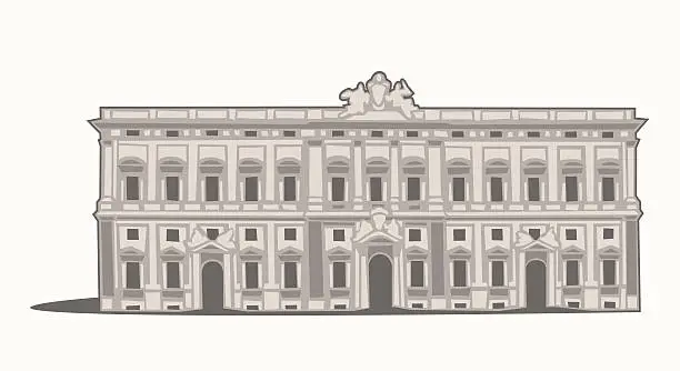 Vector illustration of Palazzo della Consulta,