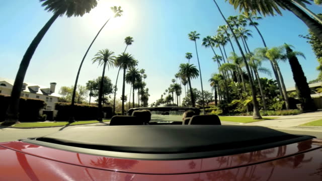 WS POV Driving Through Beverly Hills Neighbourhood