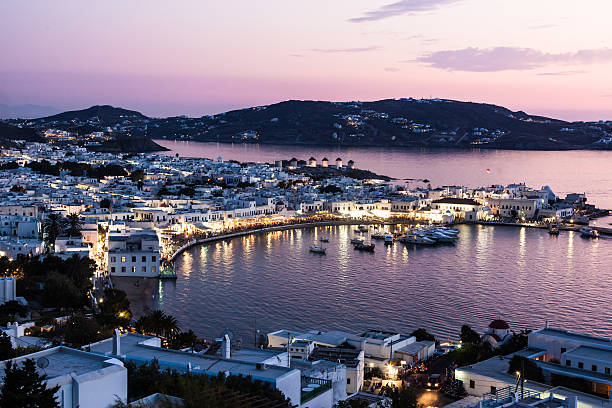 istock View from up to Mykonos town and harbor 498243435