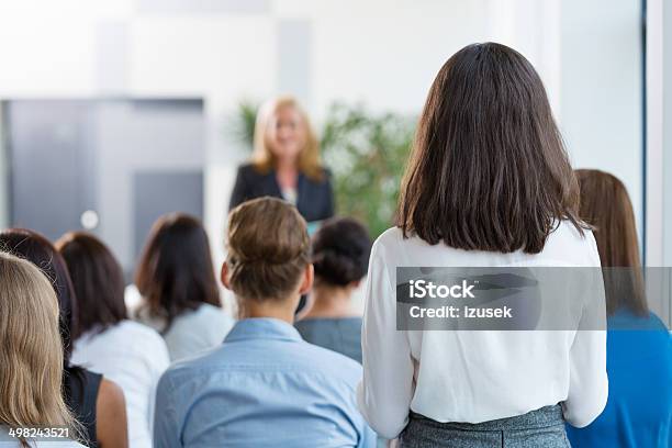 Seminar For Women Stock Photo - Download Image Now - Rear View, Meeting, Audience