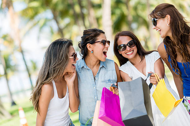 istock Girls having fun shopping 498244193