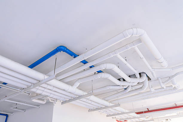 istock Industrial pipes for plumbing system on building. 498248684