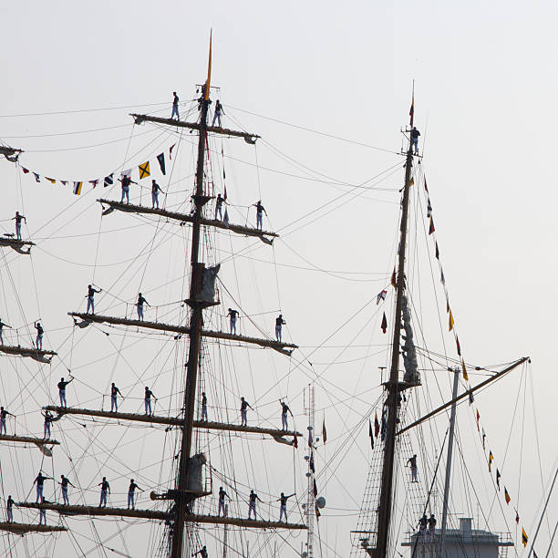 Las Palmas de Gran Canaria, Spain - January 22 2025: Spanish training ship Juan Sebastian de Elcano is moored at Naval Base and open for visits