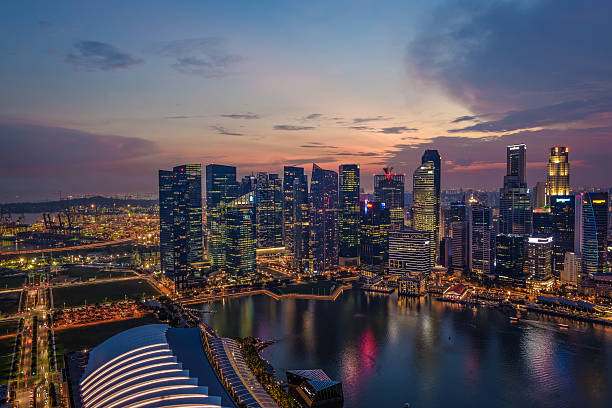 istock Singapore city at sunset. 498249494