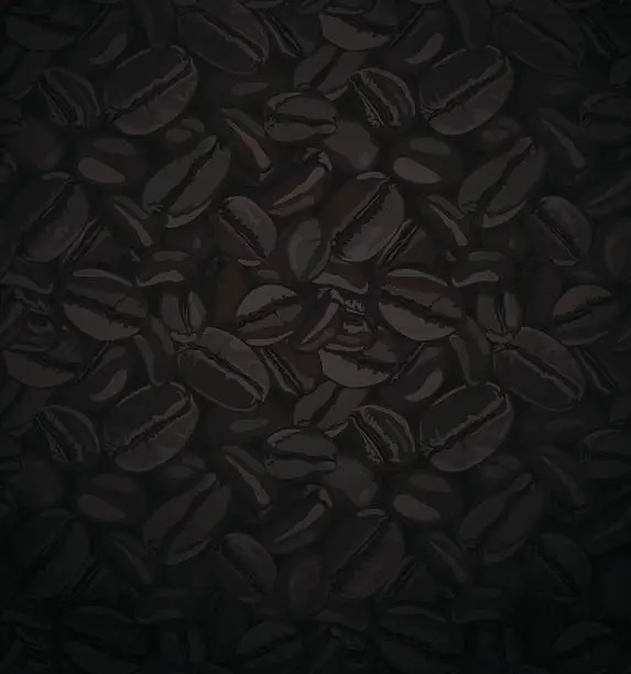 Vector illustration of Vector Coffee Beans Background