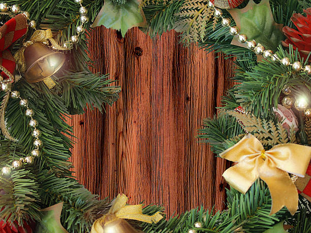 istock Christmas Decorations on Wooden Background 498251066