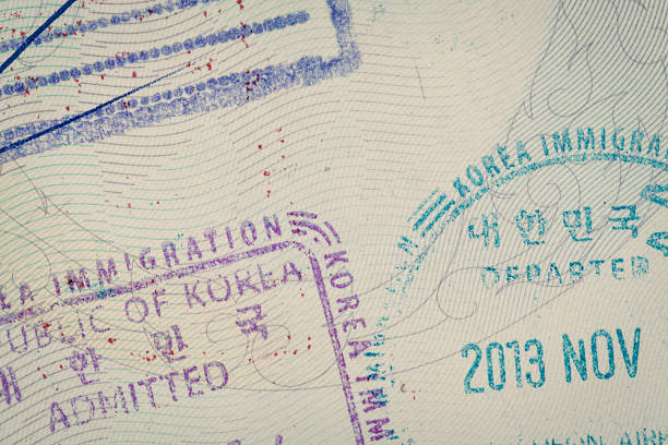 istock admitted stamp of Korea Visa for immigration travel concept 498253702
