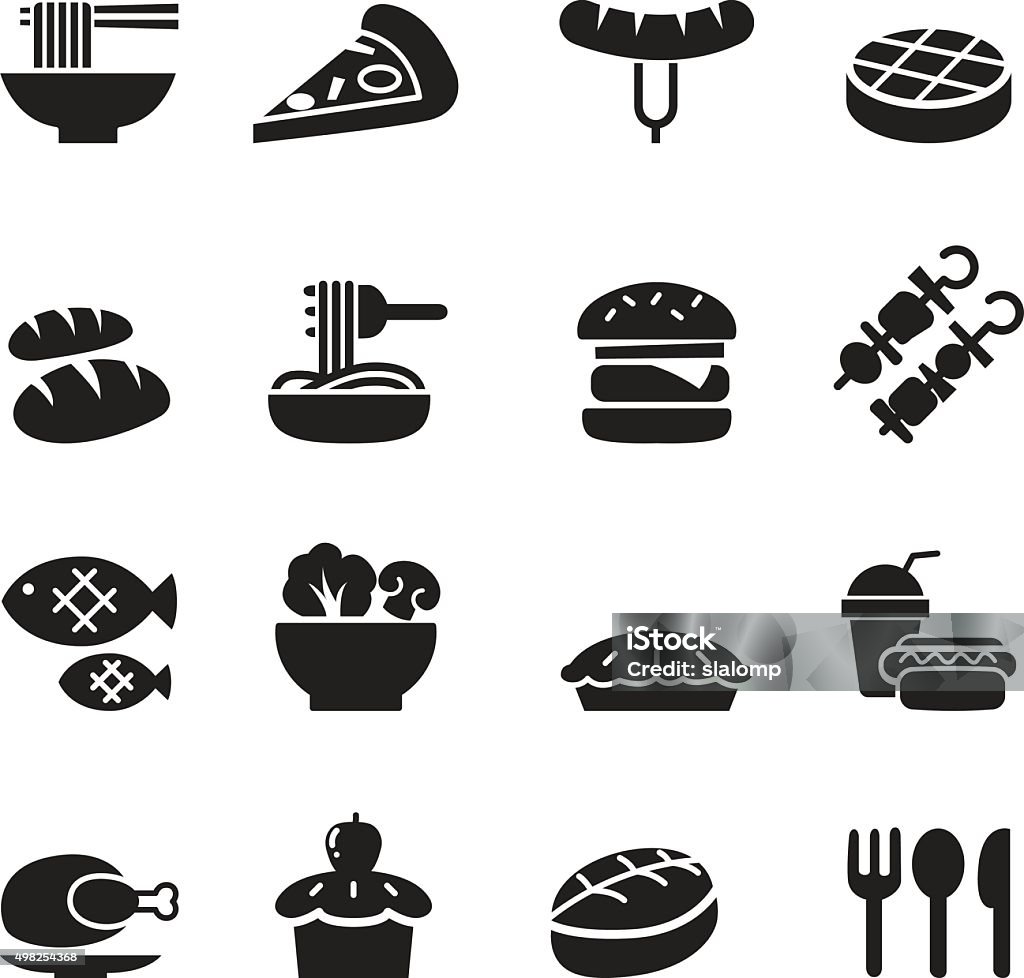 Basic Food and Drink icons set Icon Symbol stock vector