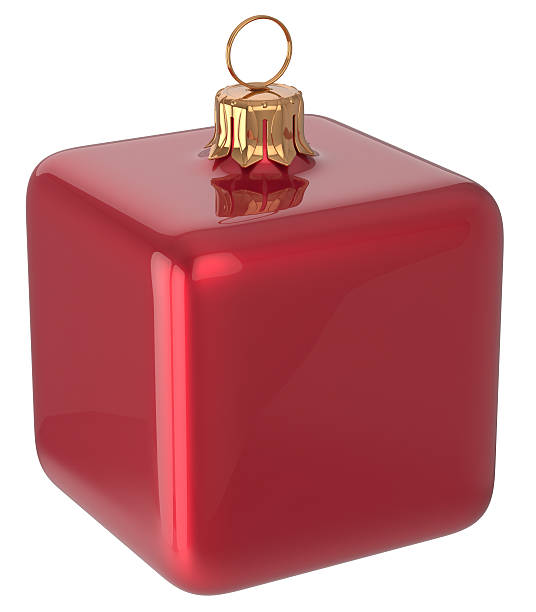 istock Christmas ball cube geometric New Year's Eve bauble red 498256088