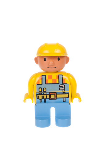 Bob El Generador De Lego Duplo Minifigure Foto de stock y más banco de imágenes de Trabajador de construcción - Trabajador de construcción, de pelo por encima de los 2015 - iStock