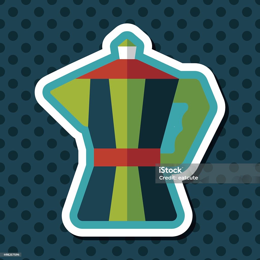 coffee kettle flat icon with long shadow,eps10 2015 stock vector