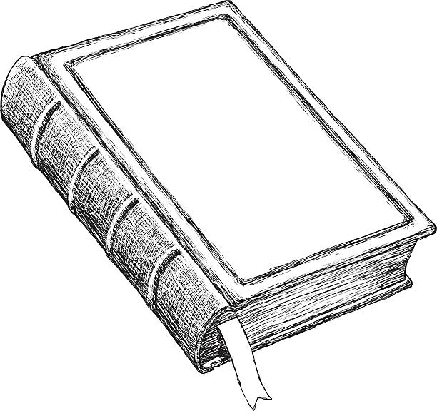 Sketch Vintage Book Vector illustration of old book. closed illustrations stock illustrations