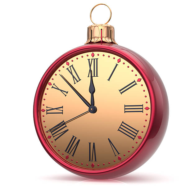 istock New Year's Eve clock Christmas ball midnight countdown red 498260176