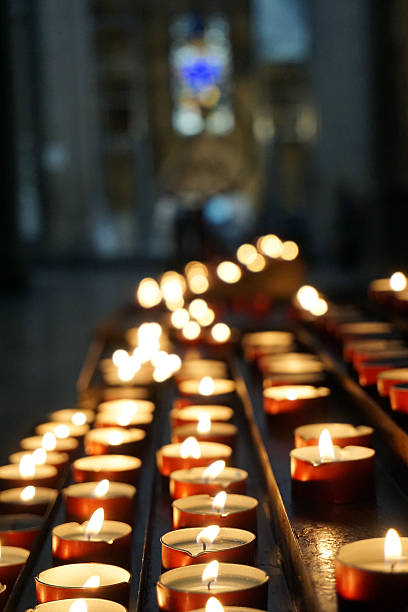 istock Votive candles in church 498261286