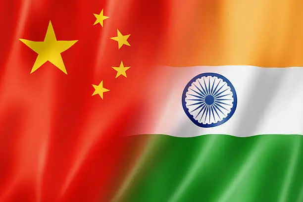 Photo of China and India flag