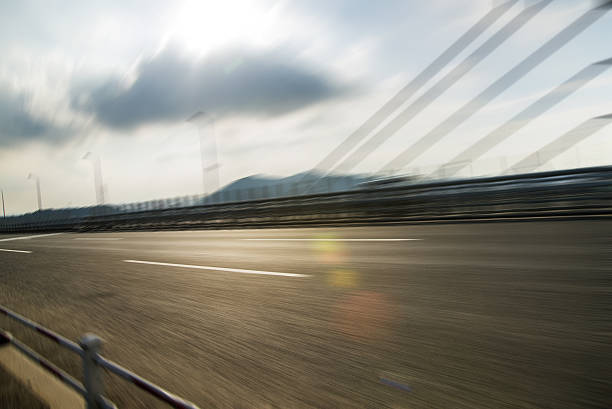 Cable-stayed bridge stock photo