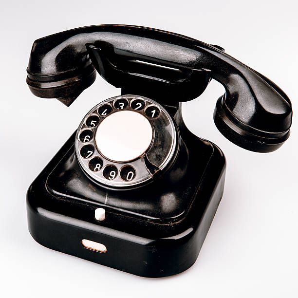 istock Old black phone with dust and scratches on white background 498275376
