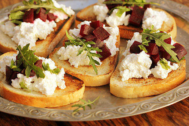 istock Bruschetta with beet, feta and ruccola 498275856