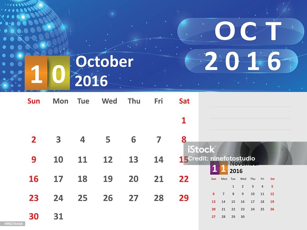 October 2016 Calendar Stock Illustration Download Image Now 2015 October 2016 Calendar Stock Illustration Download Image Now 2015
